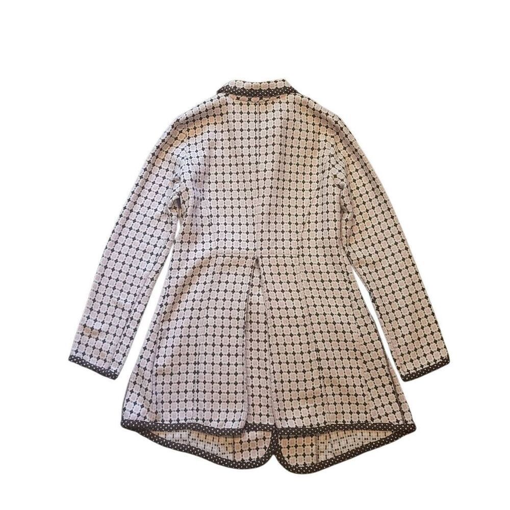 Neesh D.A.R. Anthropologie Jacket Women's Medium Pink Brown Tweed Flare Preppy - Picture 2 of 4